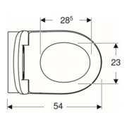 Geberit WC suspendu, chasse profonde Renova 6 l, sans bride, avec abattant, blanc-4