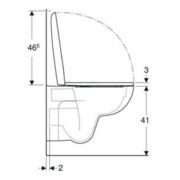 Geberit WC suspendu, chasse profonde Renova 6 l, sans bride, avec abattant, blanc-5
