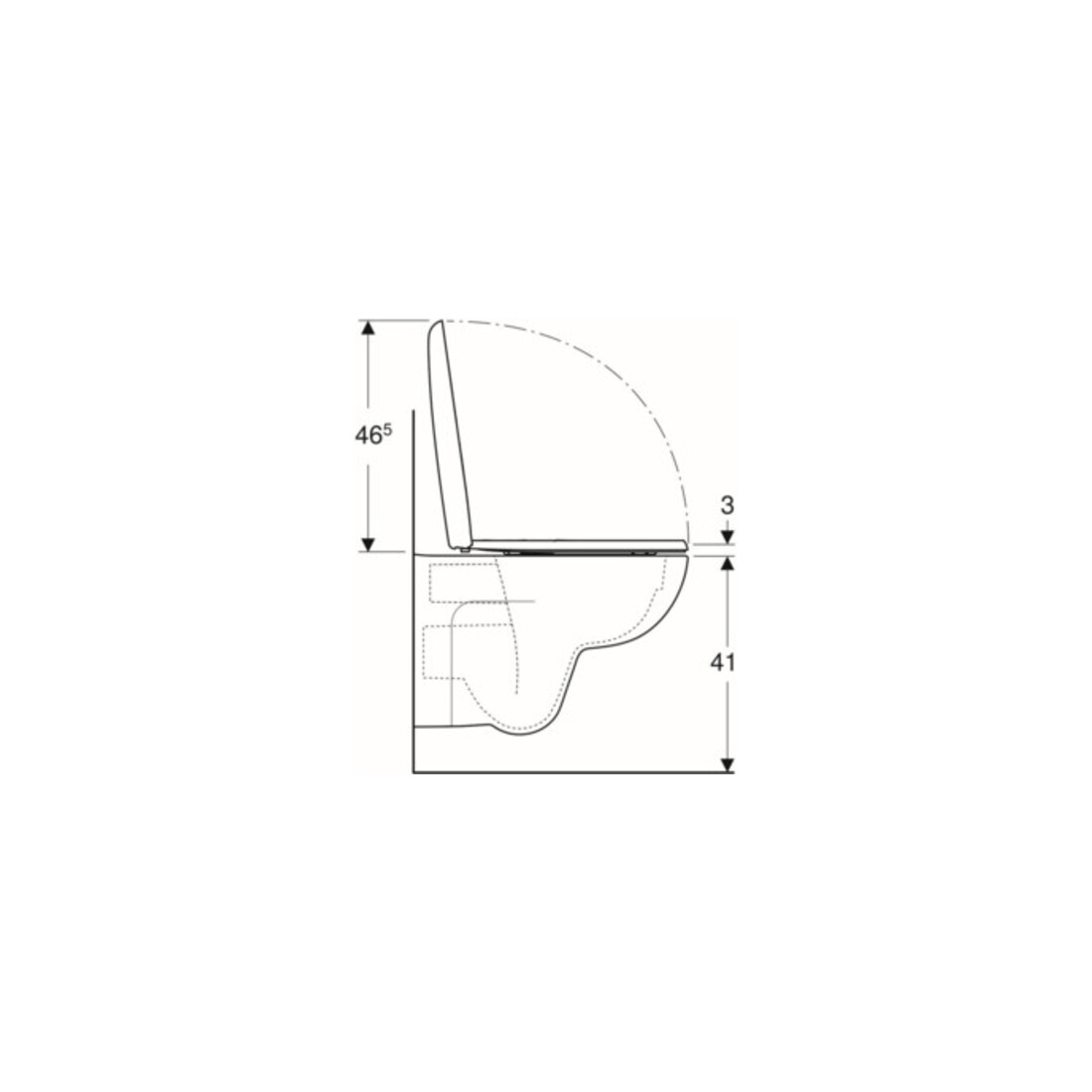Geberit WC suspendu, chasse profonde Renova 6 l, sans bride, avec abattant, blanc