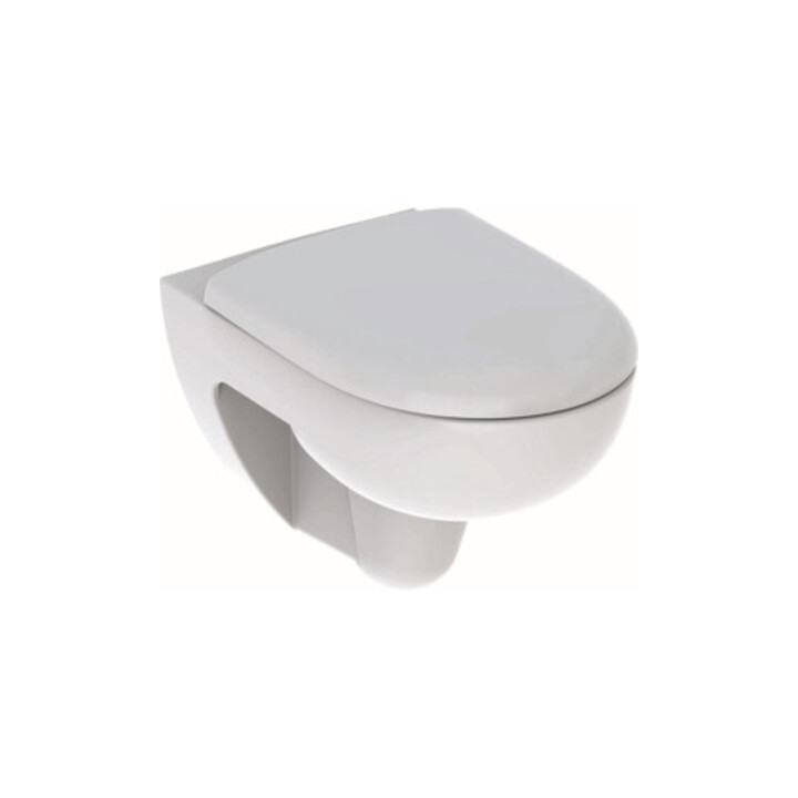 Geberit WC suspendu, chasse profonde Renova 6 l, sans bride, avec abattant, blanc