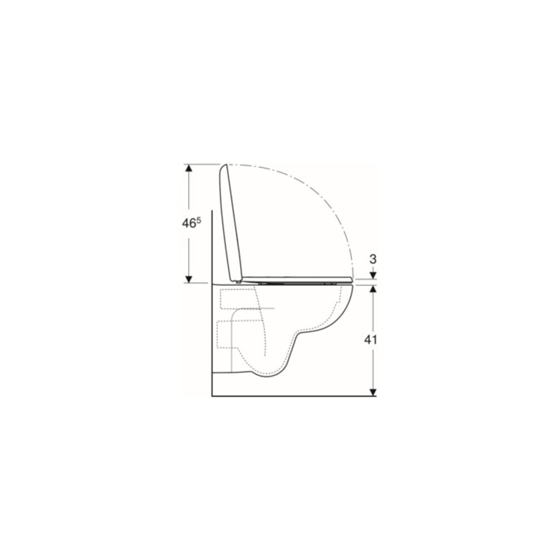Geberit WC suspendu, chasse profonde Renova 6 l, sans bride, avec abattant, blanc