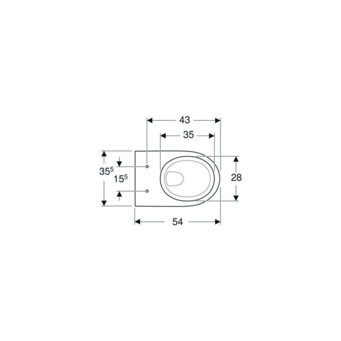 Geberit WC suspendu, chasse profonde Renova 6 l, sans rebord, blanc