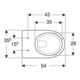 Geberit WC suspendu, chasse profonde Renova 6 l, sans rebord, blanc-4