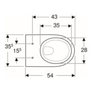 Geberit WC suspendu, chasse profonde Renova 6 l, sans rebord, blanc-5