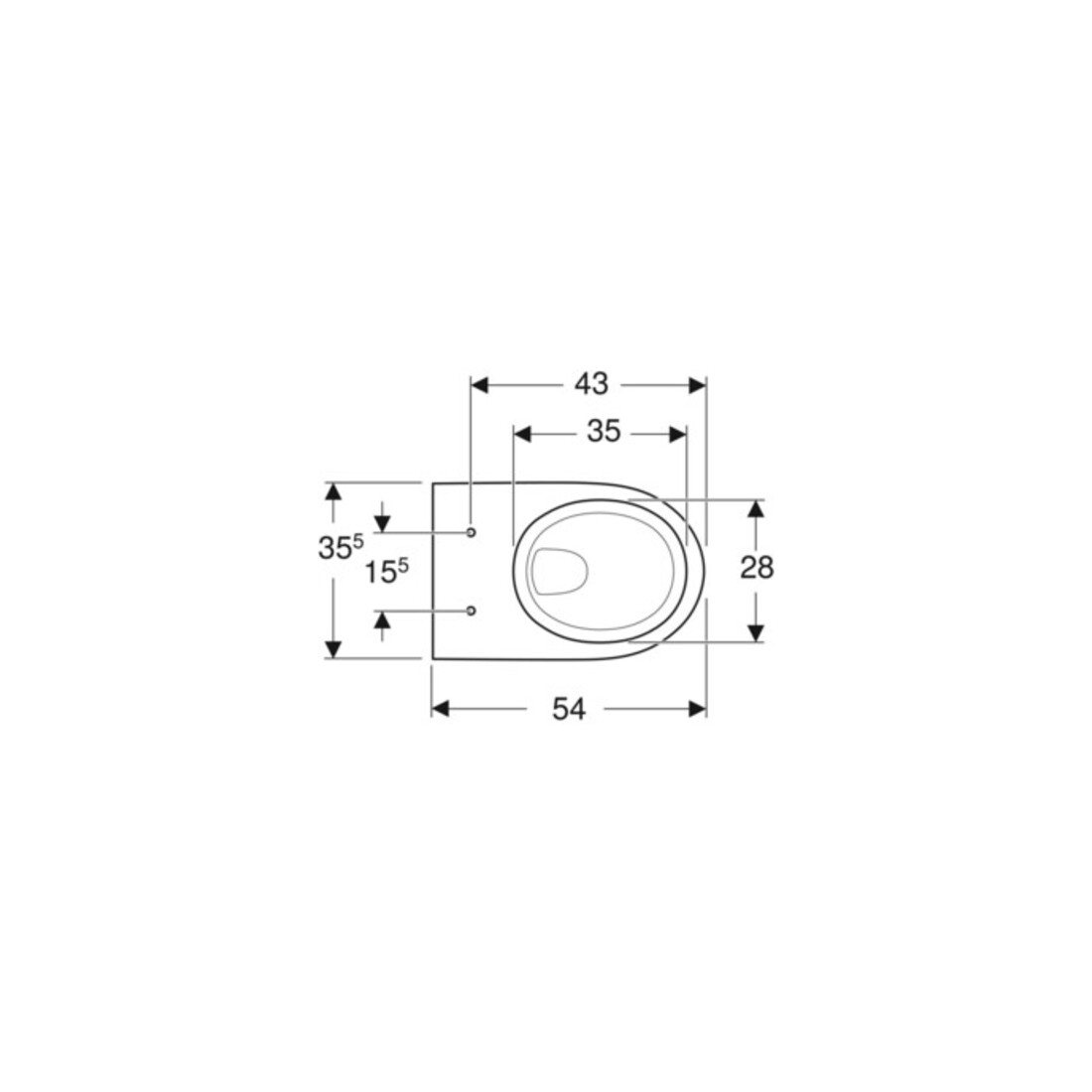 Geberit WC suspendu, chasse profonde Renova 6 l, sans rebord, blanc