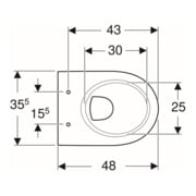 Geberit WC suspendu, chasse profonde Renova Compact 6/5 l, projection réduite, blanc-2