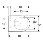 Geberit WC suspendu, chasse profonde Renova Compact 6/5 l, projection réduite, sans bride, blanc-5