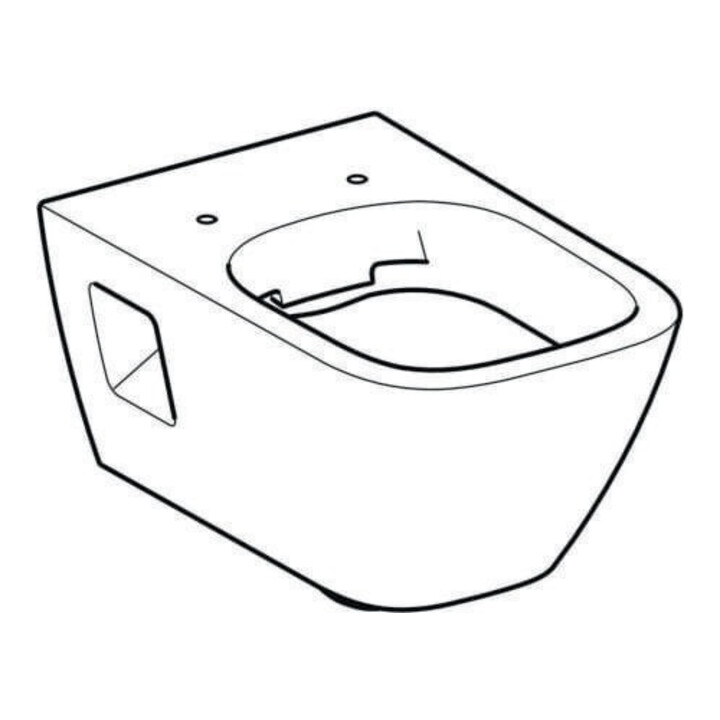 Geberit WC suspendu, chasse profonde Renova Plan 6/5 l, forme semi-fermée, sans rebord, blanc