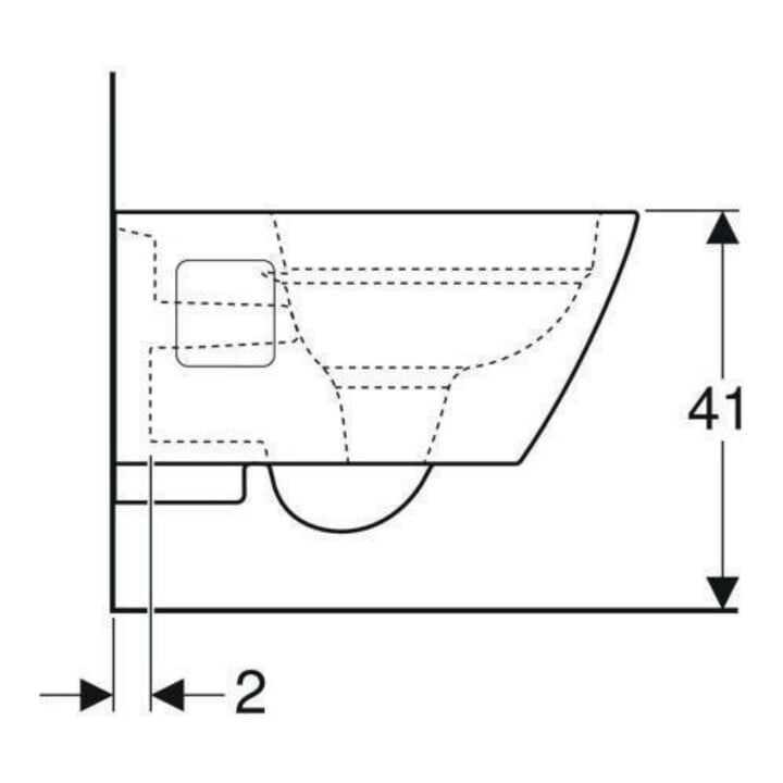 Geberit WC suspendu, chasse profonde Renova Plan 6/5 l, forme semi-fermée, sans rebord, blanc