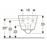 Geberit WC suspendu, chasse profonde Renova Plan 6/5 l, forme semi-fermée, sans rebord, blanc-5