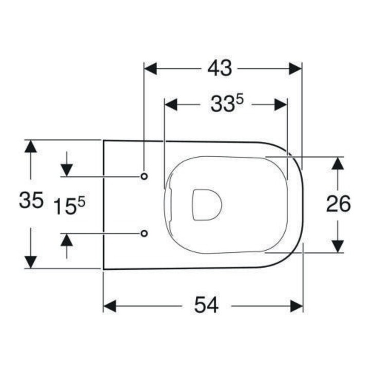 Geberit WC suspendu, chasse profonde Renova Plan 6/5 l, forme semi-fermée, sans rebord, blanc