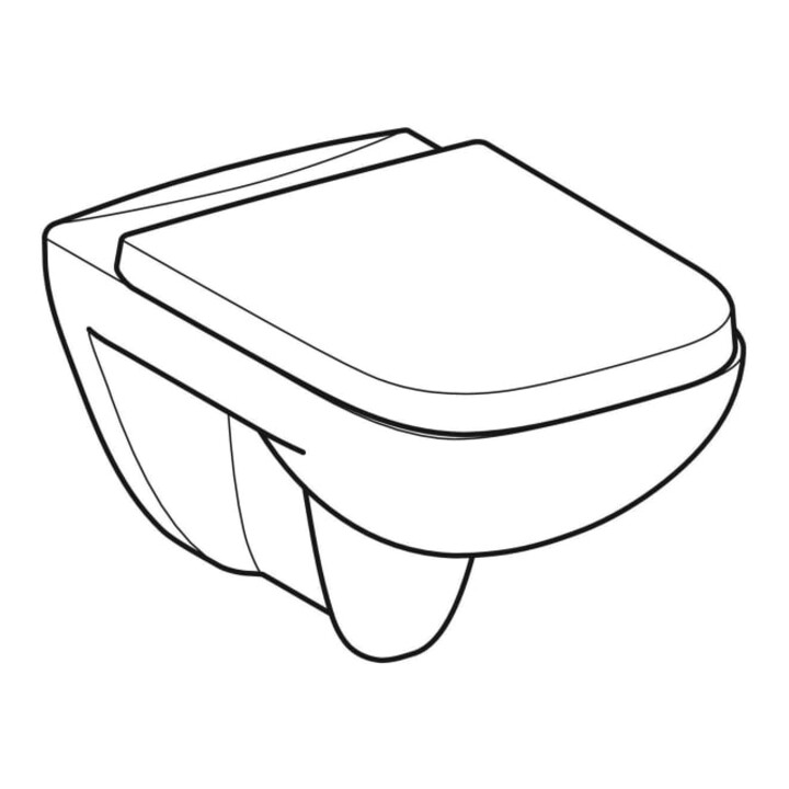 Geberit WC suspendu, chasse profonde Renova Plan 6/5 l, sans rebord, avec siège WC, blanc