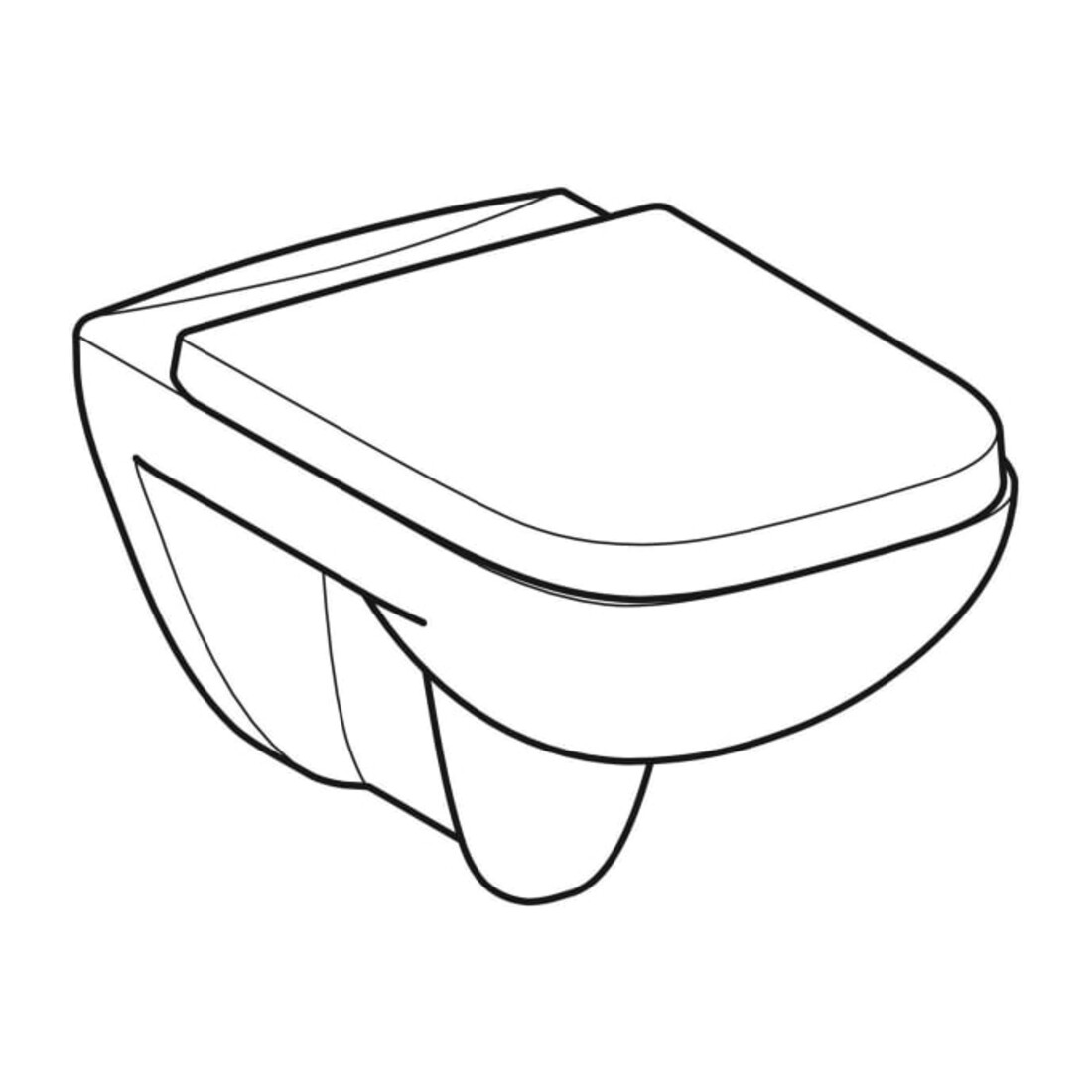 Geberit WC suspendu, chasse profonde Renova Plan 6/5 l, sans rebord, avec siège WC, blanc
