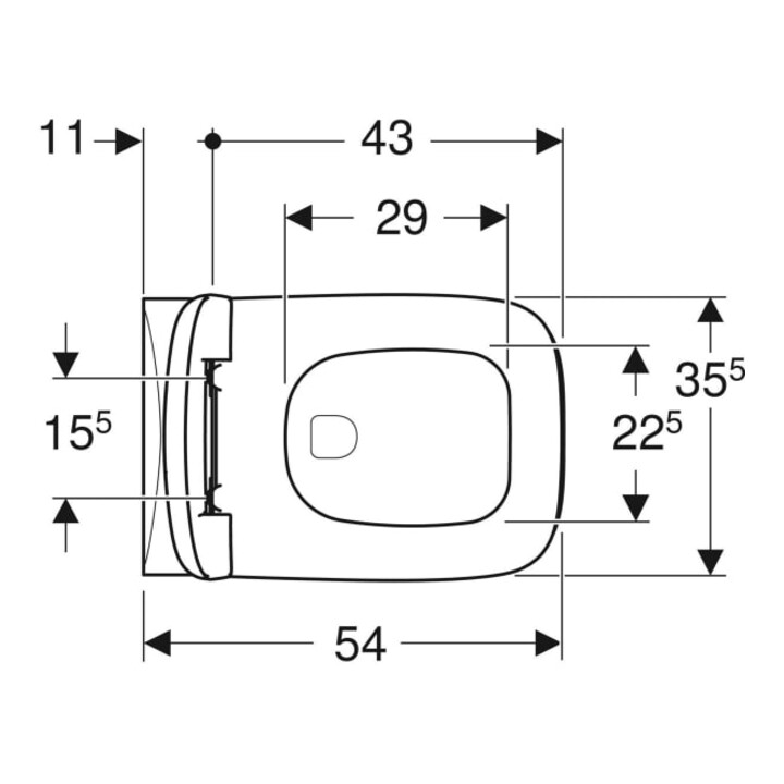 Geberit WC suspendu, chasse profonde Renova Plan 6/5 l, sans rebord, avec siège WC, blanc