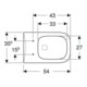 Geberit WC suspendu, chasse profonde Renova Plan 6/5 l, sans rebord, blanc