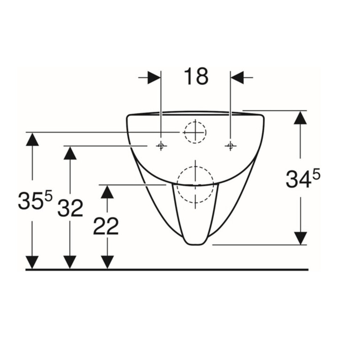 Geberit WC suspendu, chasse profonde Renova Plan 6/5 l, sans rebord, blanc