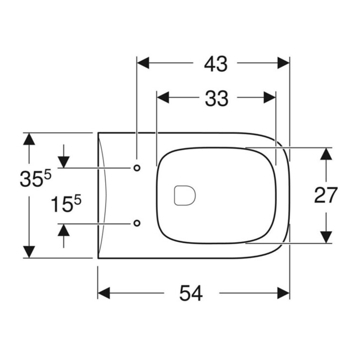 Geberit WC suspendu, chasse profonde Renova Plan 6/5 l, sans rebord, blanc