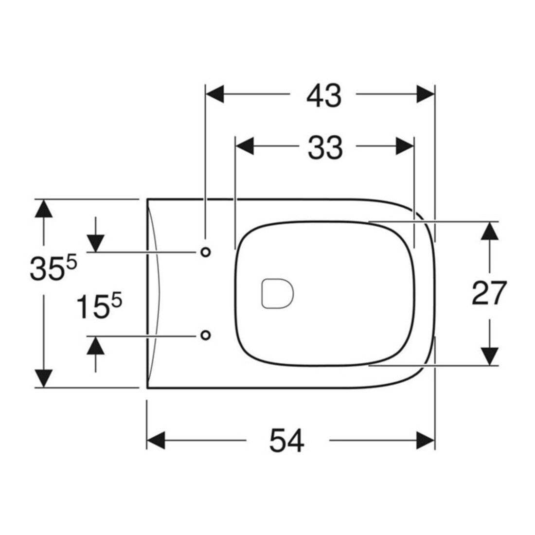 Geberit WC suspendu, chasse profonde Renova Plan 6/5 l, sans rebord, blanc