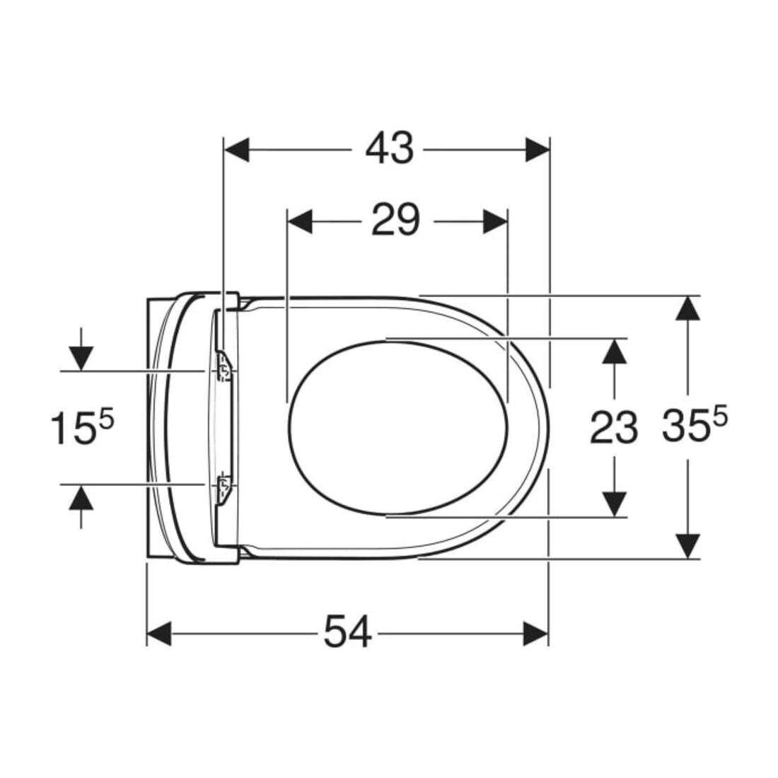 Geberit WC suspendu, chasse profonde Renova Set avec siège WC, TurboFlush, blanc