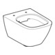 Geberit WC suspendu, chasse profonde Smyle Square 4,5 l, évac. cachée, fermé, sans bride, blanc