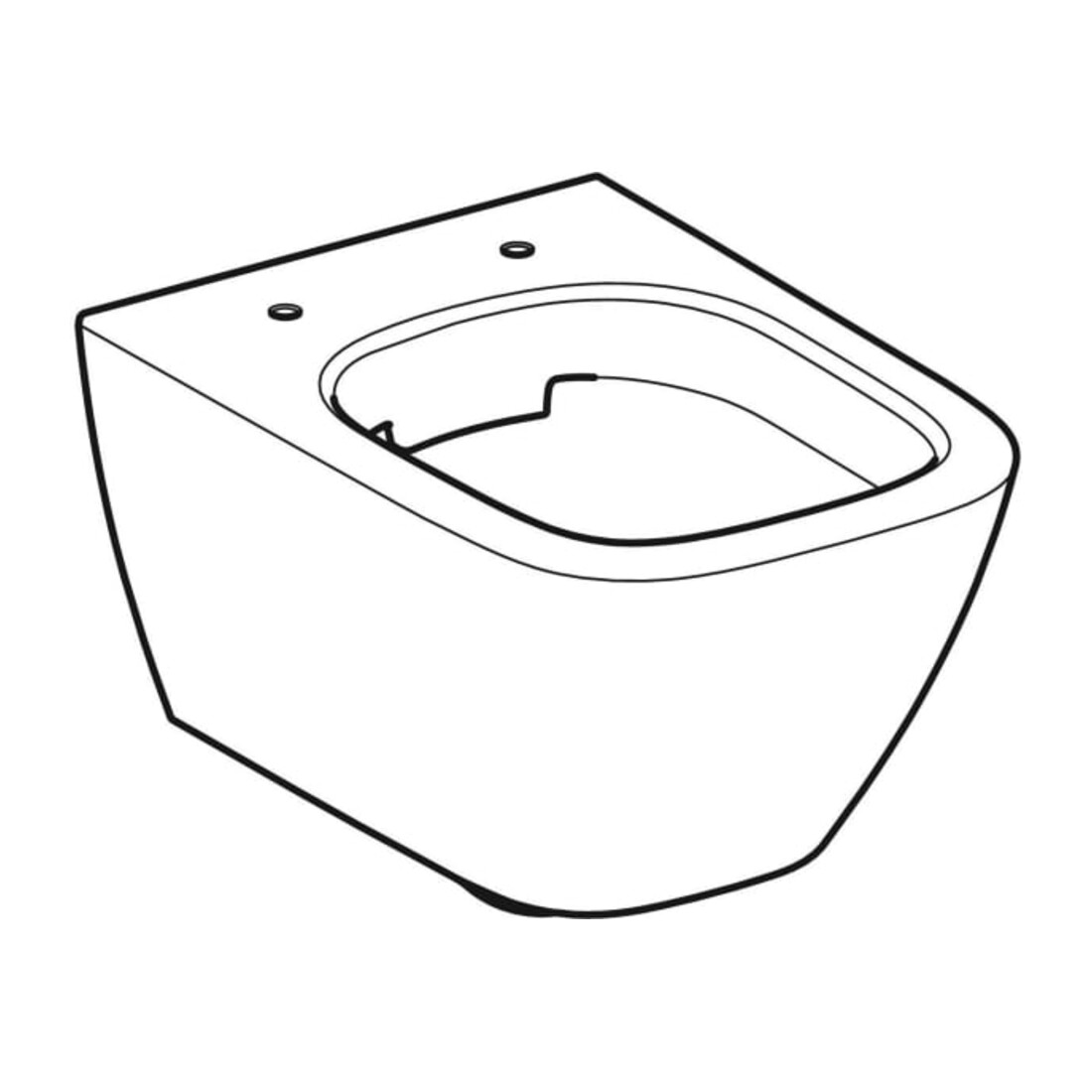 Geberit WC suspendu, chasse profonde Smyle Square 4,5 l, évac. cachée, fermé, sans bride, blanc
