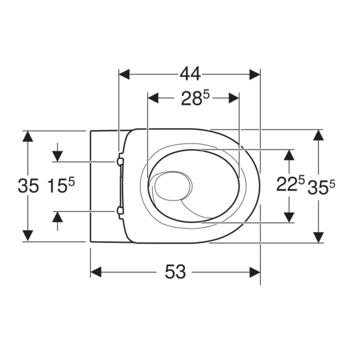 Geberit WC suspendu, cuvette à chasse profonde Acanto 36x38,5x53,5 cm, 4,5 l, blanc