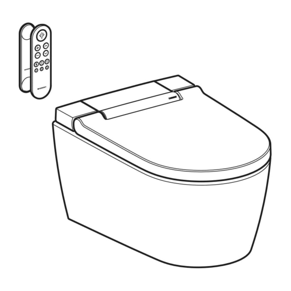 Geberit WC suspendu, cuvette à chasse profonde AquaClean Sela blanc mat, ensemble complet