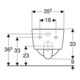 Geberit WC suspendu, cuvette à chasse profonde iCon 35,5x49cm, vrk A, ges, rimf, blanc, K-Tect