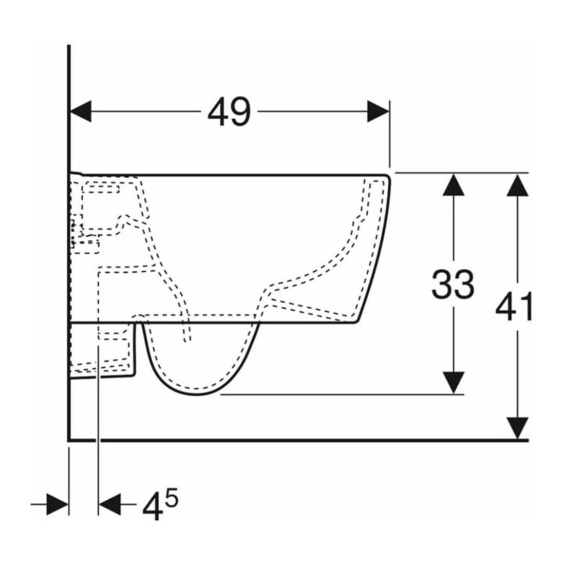 Geberit WC suspendu, cuvette à chasse profonde iCon 35,5x49cm, vrk A, ges, rimf, blanc, K-Tect
