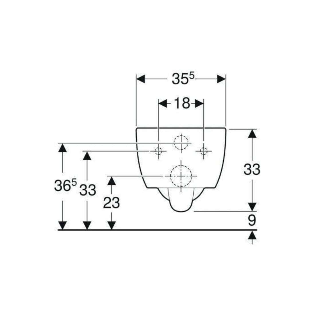 Geberit WC suspendu, cuvette à chasse profonde iCon 35,5x53 cm, forme fermée, blanc