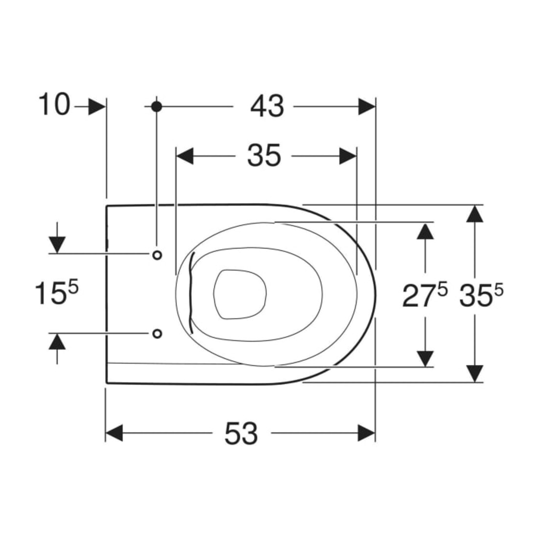 Geberit WC suspendu, cuvette à chasse profonde iCon 35,5x53 cm, forme fermée, rimfree, blanc