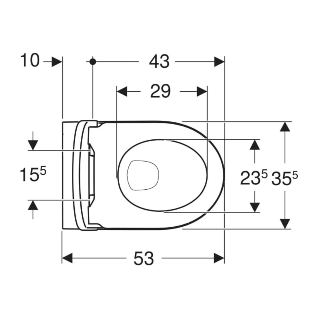 Geberit WC suspendu, cuvette à chasse profonde iCon 36x53 cm, blanc, sans rebord, avec siège, K-Tect