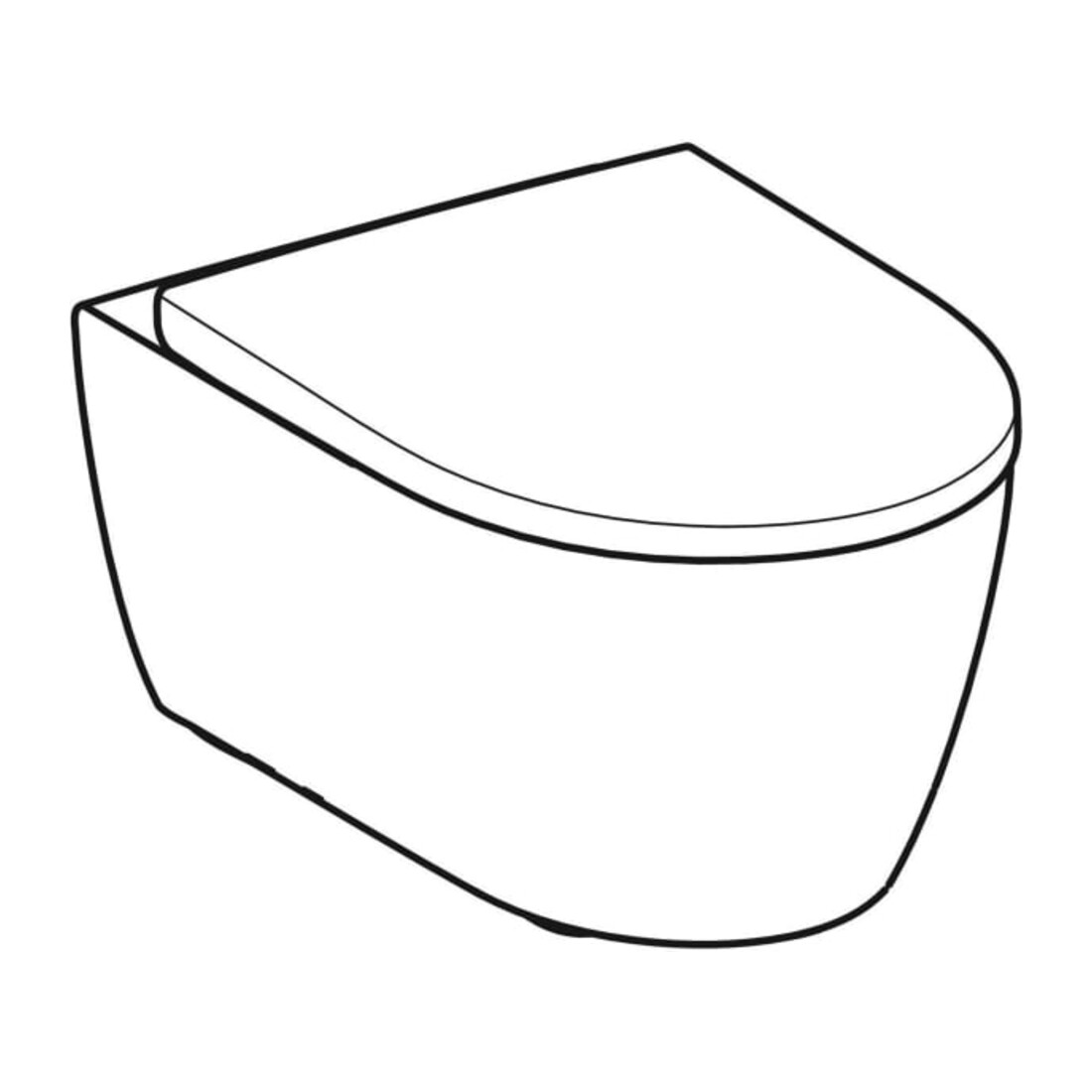 Geberit WC suspendu, cuvette à chasse profonde iCon 36x53 cm, fermée, sans rebord, avec siège, blanc