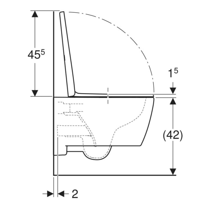 Geberit WC suspendu, cuvette à chasse profonde iCon 36x53 cm, fermée, sans rebord, avec siège, blanc