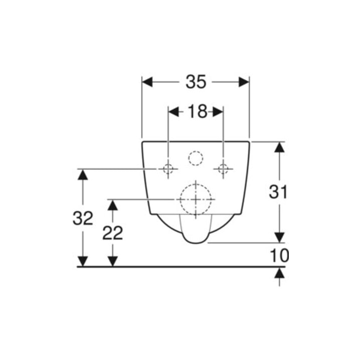 Geberit WC suspendu, cuvette à chasse profonde iCon Square 35x54 cm, abattant fermé, sans rebord, blanc K-Tect