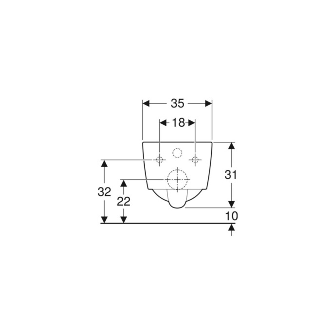 Geberit WC suspendu, cuvette à chasse profonde iCon Square 35x54 cm, abattant fermé, sans rebord, blanc K-Tect