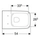 Geberit WC suspendu, cuvette à chasse profonde iCon Square 35x54 cm, abattant fermé, sans rebord, blanc K-Tect