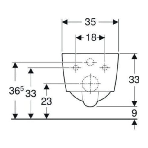 Geberit WC suspendu, cuvette à chasse profonde iCon Square 35x54 cm, abattant fermé, sans rebord, blanc K-Tect