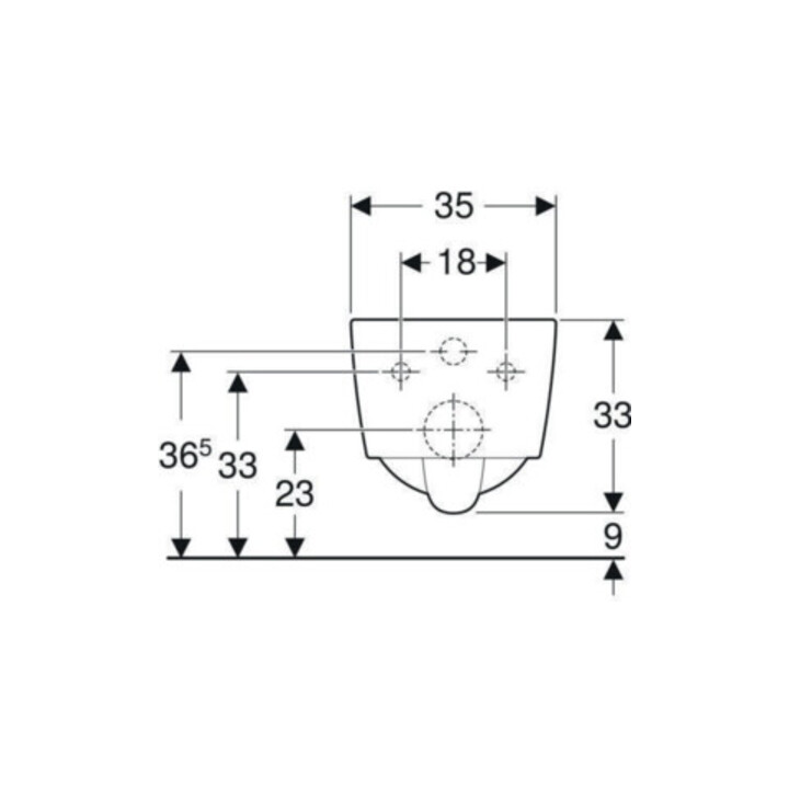 Geberit WC suspendu, cuvette à chasse profonde iCon Square 35x54 cm, abattant fermé, sans rebord, blanc K-Tect