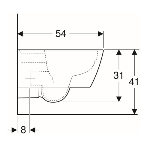 Geberit WC suspendu, cuvette à chasse profonde iCon Square 35x54 cm, abattant fermé, sans rebord, blanc K-Tect