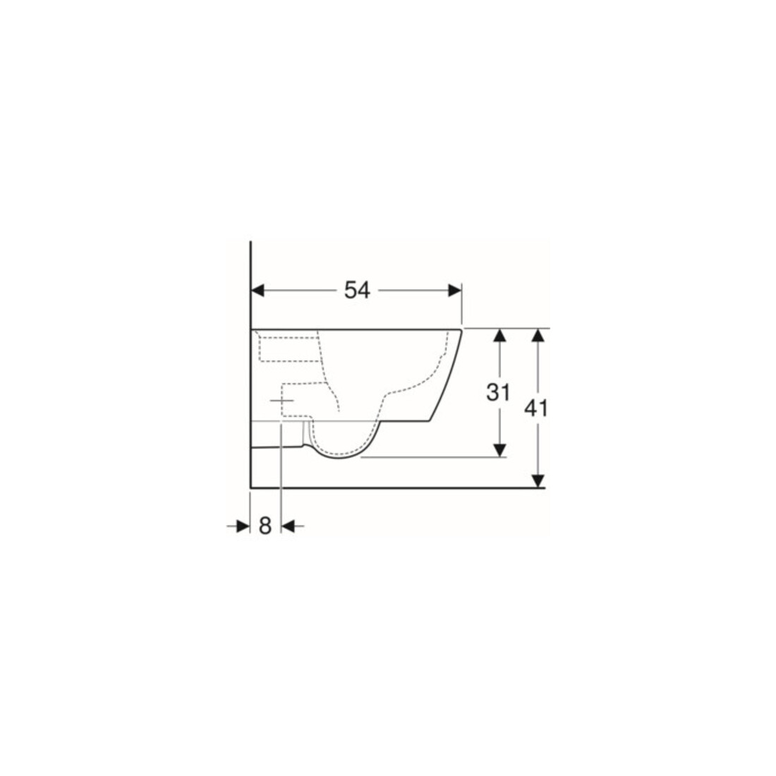 Geberit WC suspendu, cuvette à chasse profonde iCon Square 35x54 cm, abattant fermé, sans rebord, blanc K-Tect