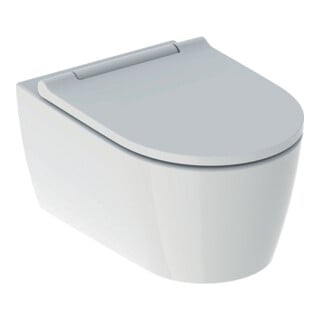 Geberit WC suspendu, cuvette à chasse profonde One avec siège WC, blanc/blanc Keratec