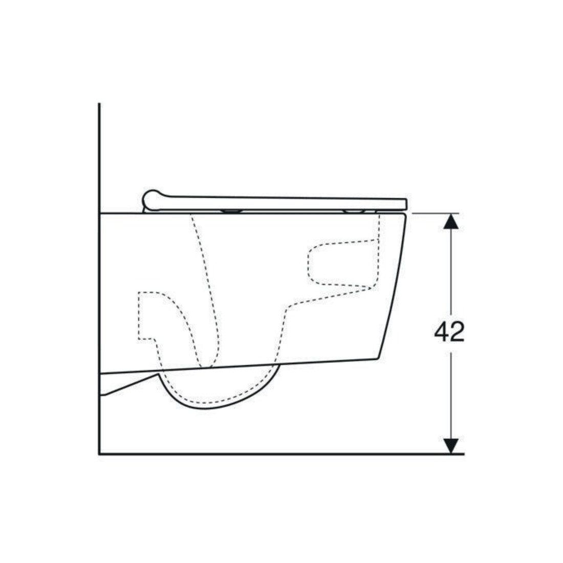 Geberit WC suspendu, cuvette à chasse profonde One avec siège WC, blanc/blanc Keratec