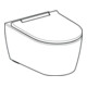 Geberit WC suspendu, cuvette à chasse profonde One avec siège WC, blanc/blanc Keratec