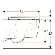 Geberit WC suspendu, cuvette à chasse profonde One avec siège WC, blanc/blanc Keratec-5