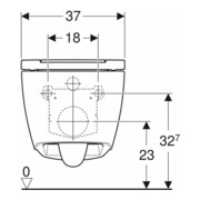 Geberit WC suspendu, cuvette à chasse profonde One avec siège WC, blanc/blanc Keratec-5