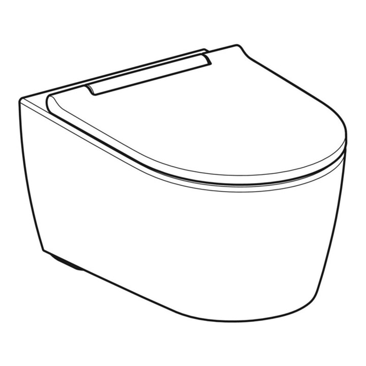 Geberit WC suspendu, cuvette à chasse profonde One avec siège WC, blanc/blanc Keratec