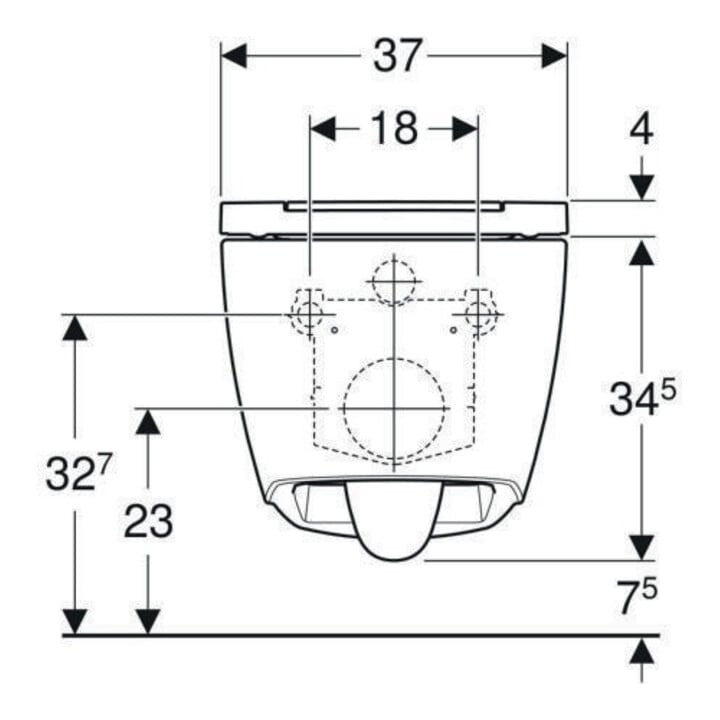 Geberit WC suspendu, cuvette à chasse profonde One avec siège WC, blanc/blanc Keratec
