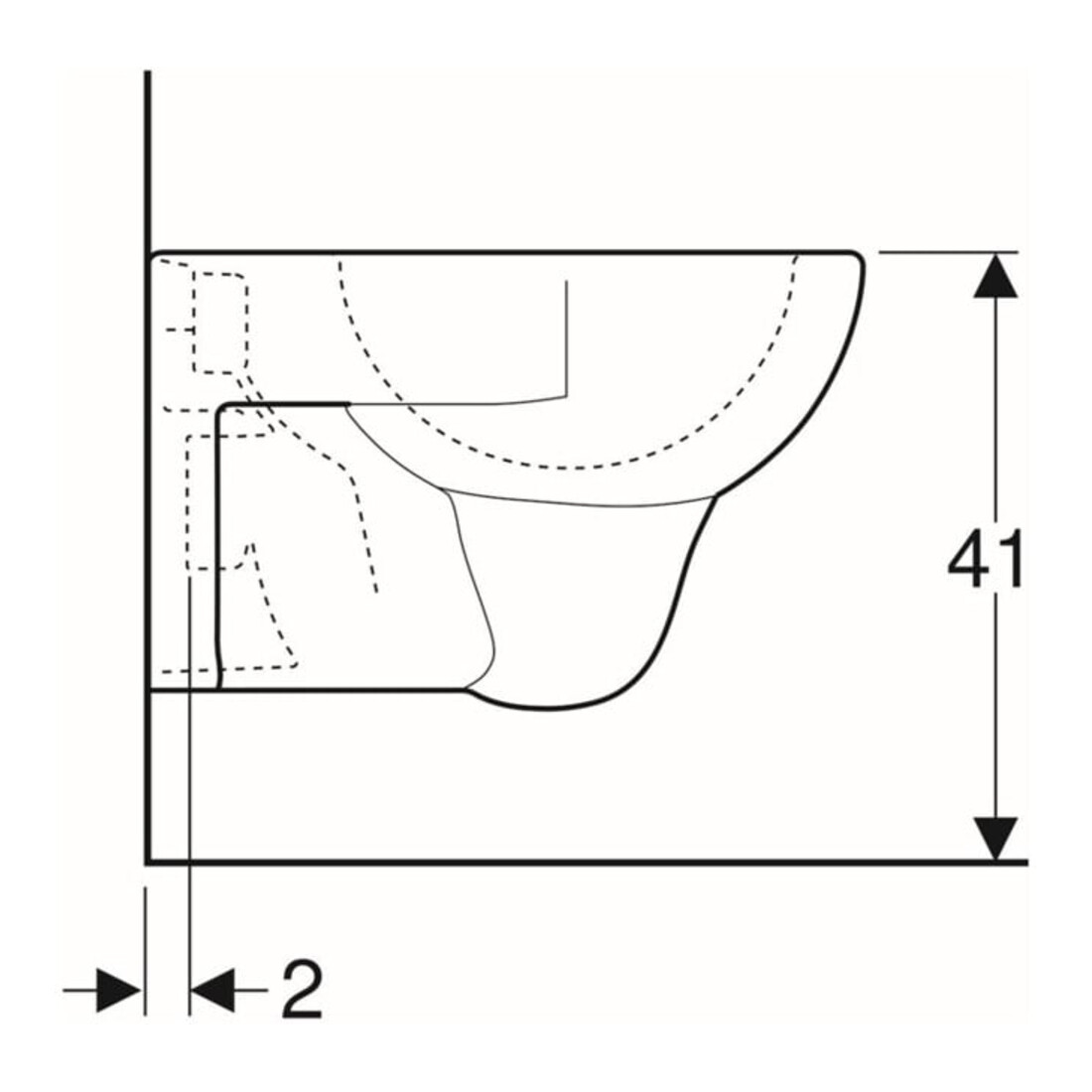 Geberit WC suspendu, cuvette à chasse profonde Renova 6/5 l, beige bahama