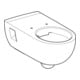 Geberit WC suspendu, cuvette à chasse profonde Renova Comfort blanc, 5/6 l, forme partiellement fermée, sans rebord